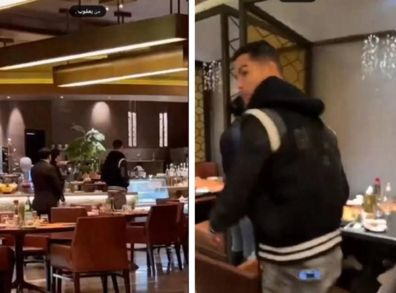 مساحة نت | شاهد: لاعب النصر السعودي رونالدو وجورجينا يظهران داخل مطعم في الرياض.. وسبب غير متوقع وراء تغييرهما للطاولة (فيديو)