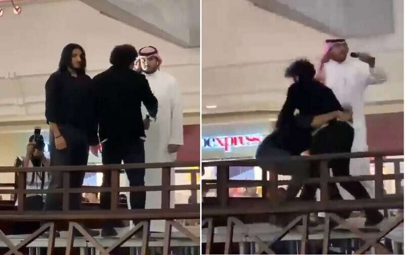 شاهد: مشاجرة عنيفة بين مصارعين سعوديين داخل مركز تجاري خلال... شاهد: مشاجرة عنيفة بين مصارعين سعوديين داخل مركز تجاري خلال...