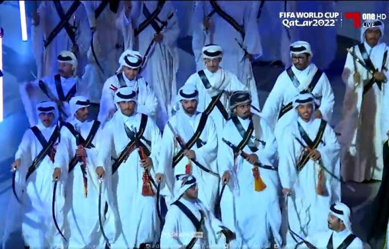 شاهد: فقرة مميزة للعرضة الخليجية خلال افتتاح كأس العالم في... مساحة نت | شاهد: فقرة مميزة للعرضة الخليجية خلال افتتاح كأس العالم في قطر اليوم (فيديو)