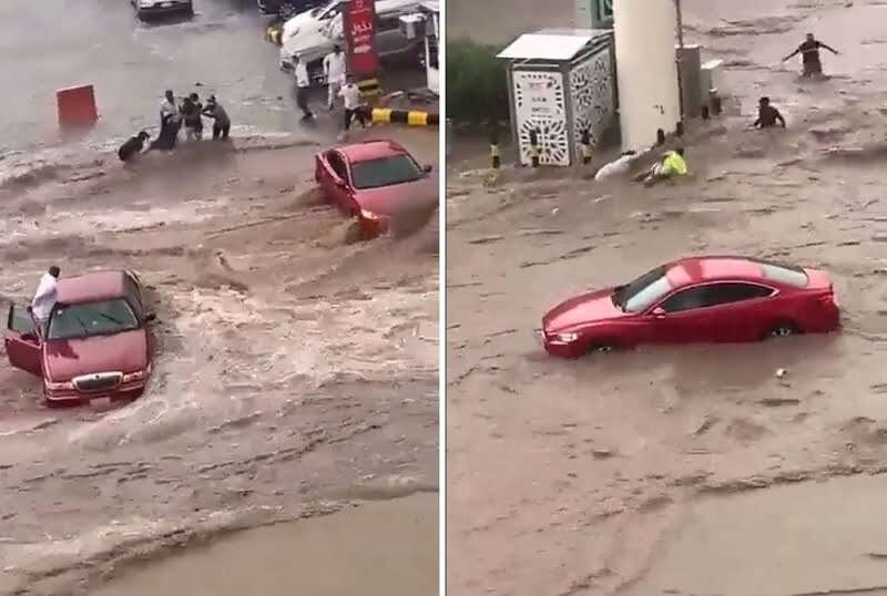 شاهد: نجاة فتاة بأعجوبة من سيول سوق الضيافة بمكة في... مساحة نت | شاهد: نجاة فتاة بأعجوبة من سيول سوق الضيافة بمكة في السعودية.. وجرف عدد من الأشخاص (فيديو)