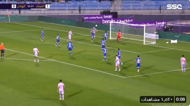 الفيحاء الفيحاء يتقدم على الهلال بهدف دون رد (منصات تواصل)