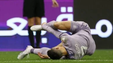 تعرض رونالدو لإصابة خلال مباراة النصر والاتحاد (منصات تواصل)