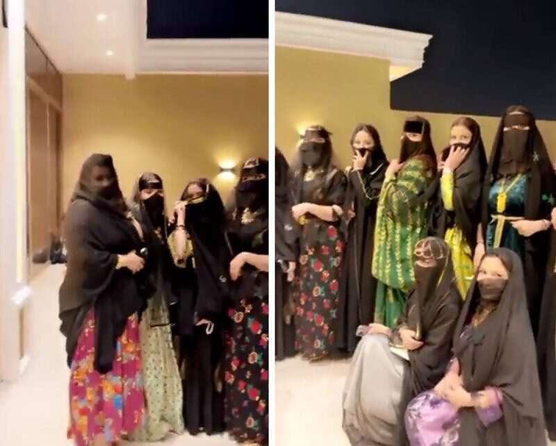 تأسيس فتيات سعوديات في يوم التأسيس (منصات تواصل)
