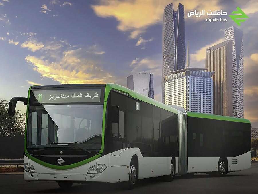 حافلات الرياض إطلاق المرحلة الأولى من خدمة حافلات الرياض (وكالات)