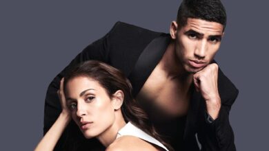 أشرف حكيمي وزوجته هبة عبوك (وكالات)