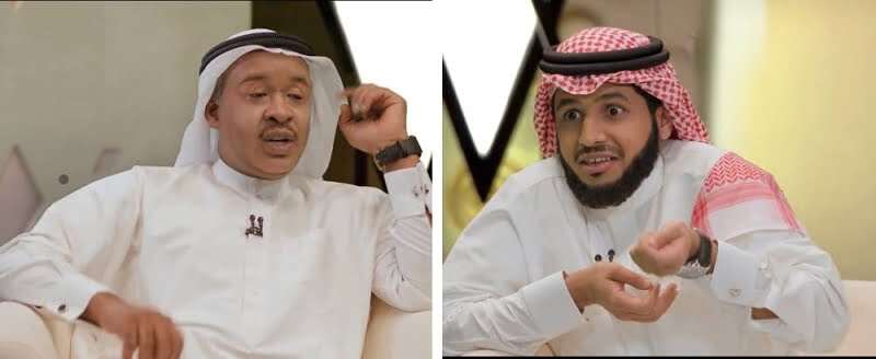 مديفر وعبده مساحة نت | شاهد: إبداع ستديو23 في تقليد لقاء "المديفر" والفنان "محمد عبده" في الليوان (فيديو)